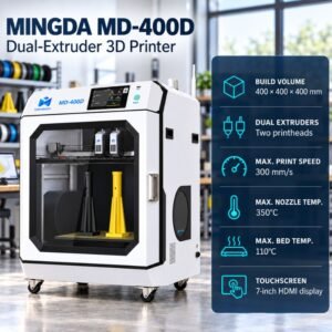 MINGDA MD-400D | Large-Format IDEX 3D Printer for Dual-Material Prototyping